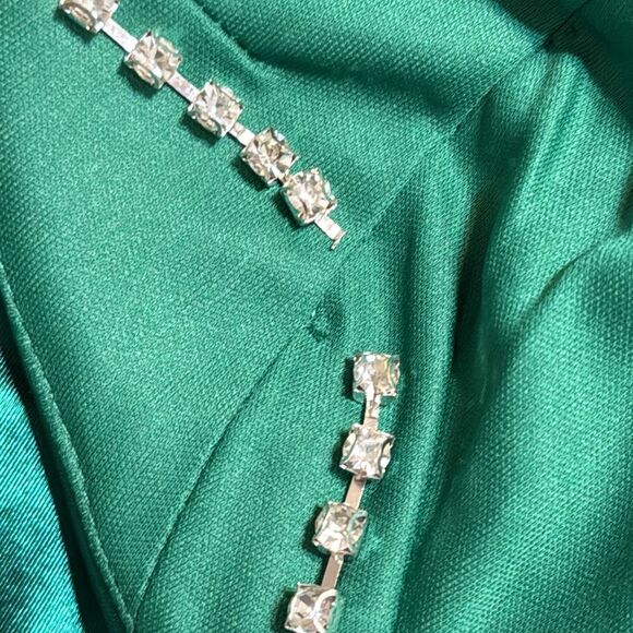 Ieena for Mac Duggal emerald green square neck line long gown dress size 4 - Picture 16 of 16